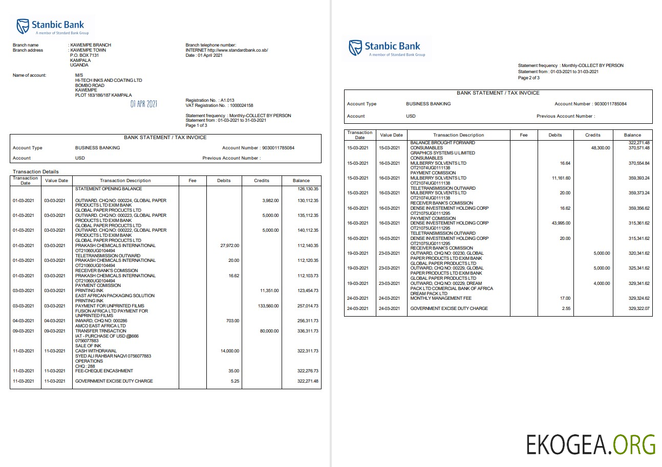 Mot de la Banque Stanbic de l'Ouganda